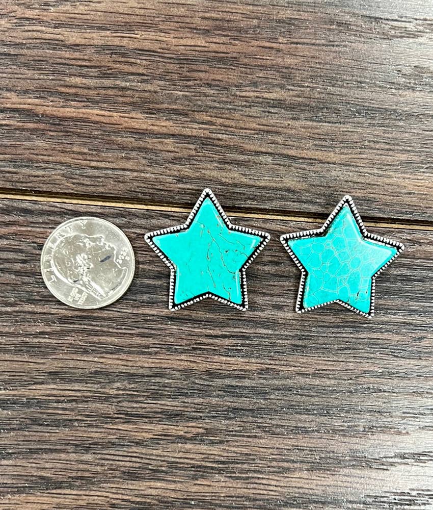 Turquoise Star Studs