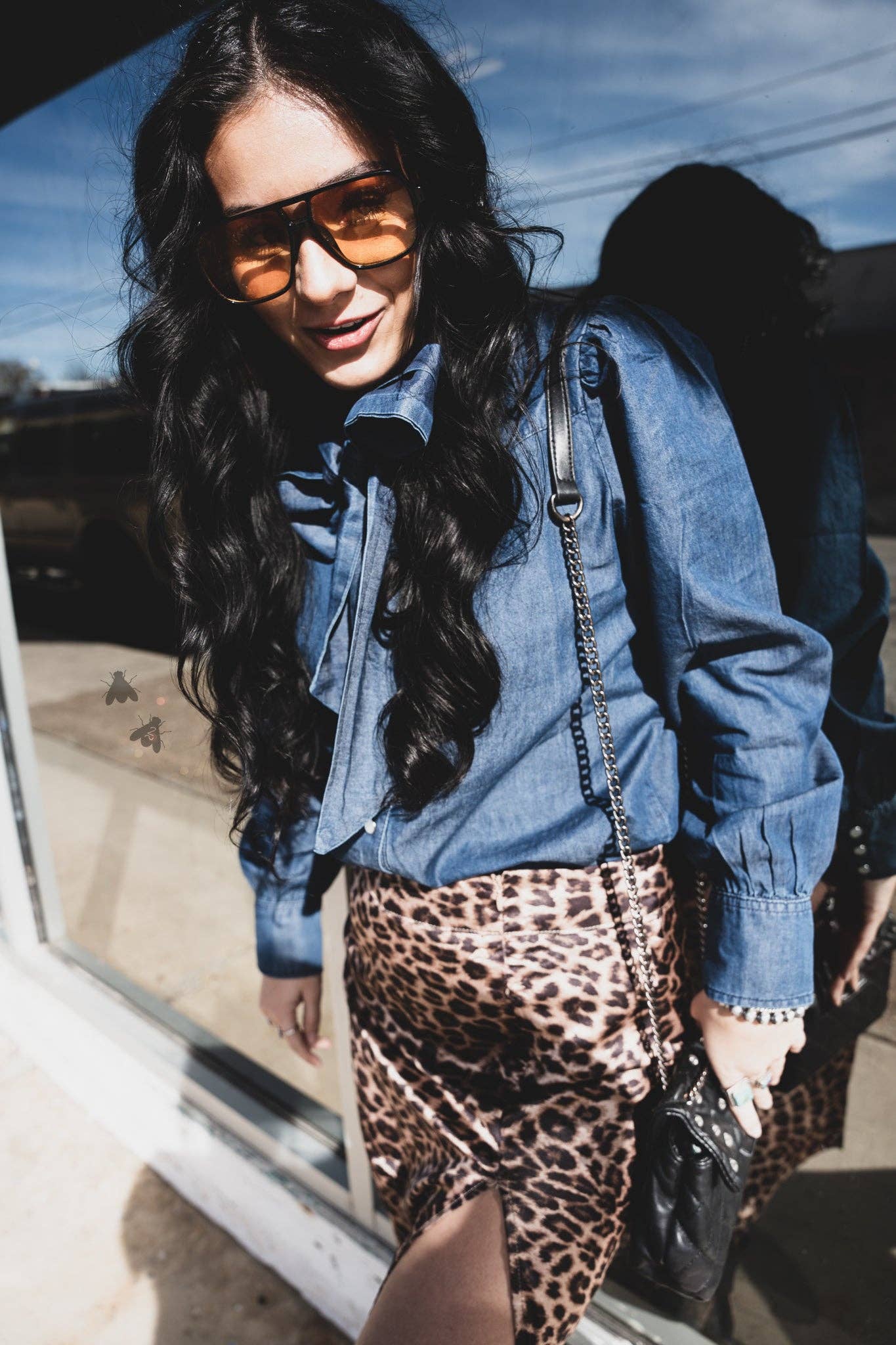 Denim Darling Bow Blouse