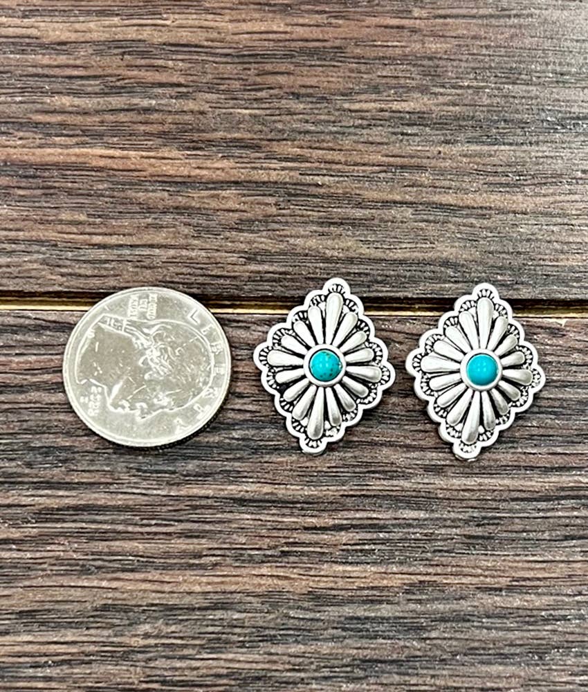Concho Turquoise Stud Earrings