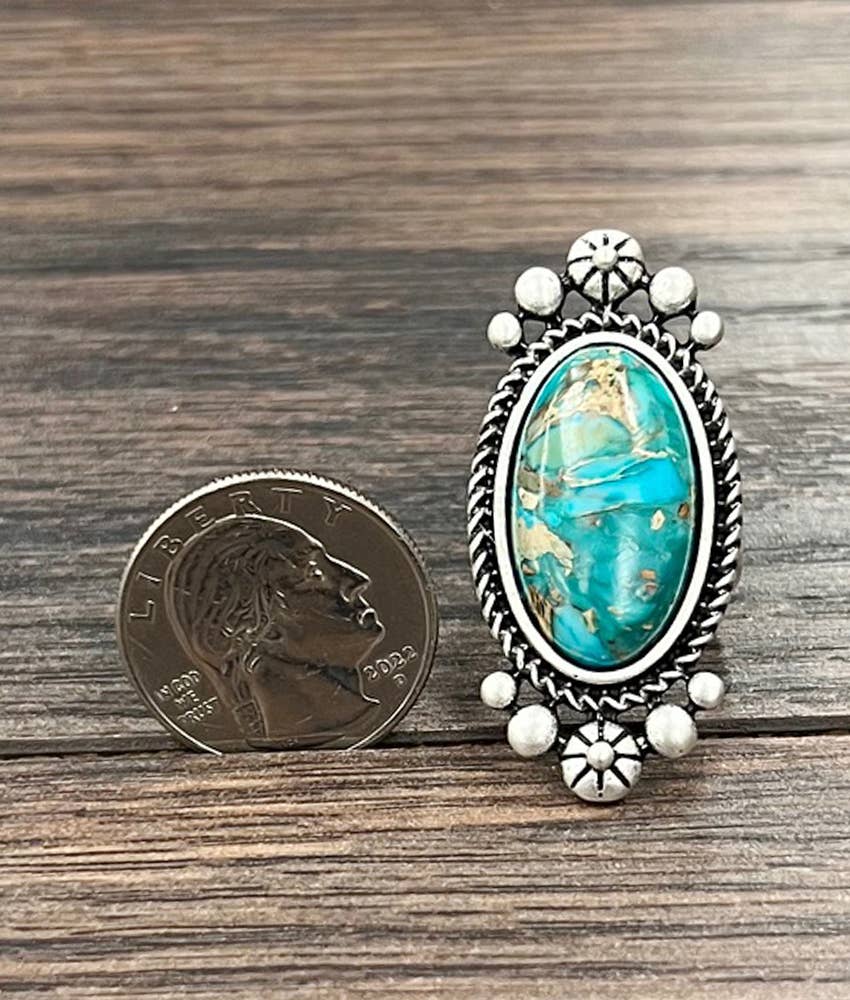 1.8" Gemstone Adjustable Ring