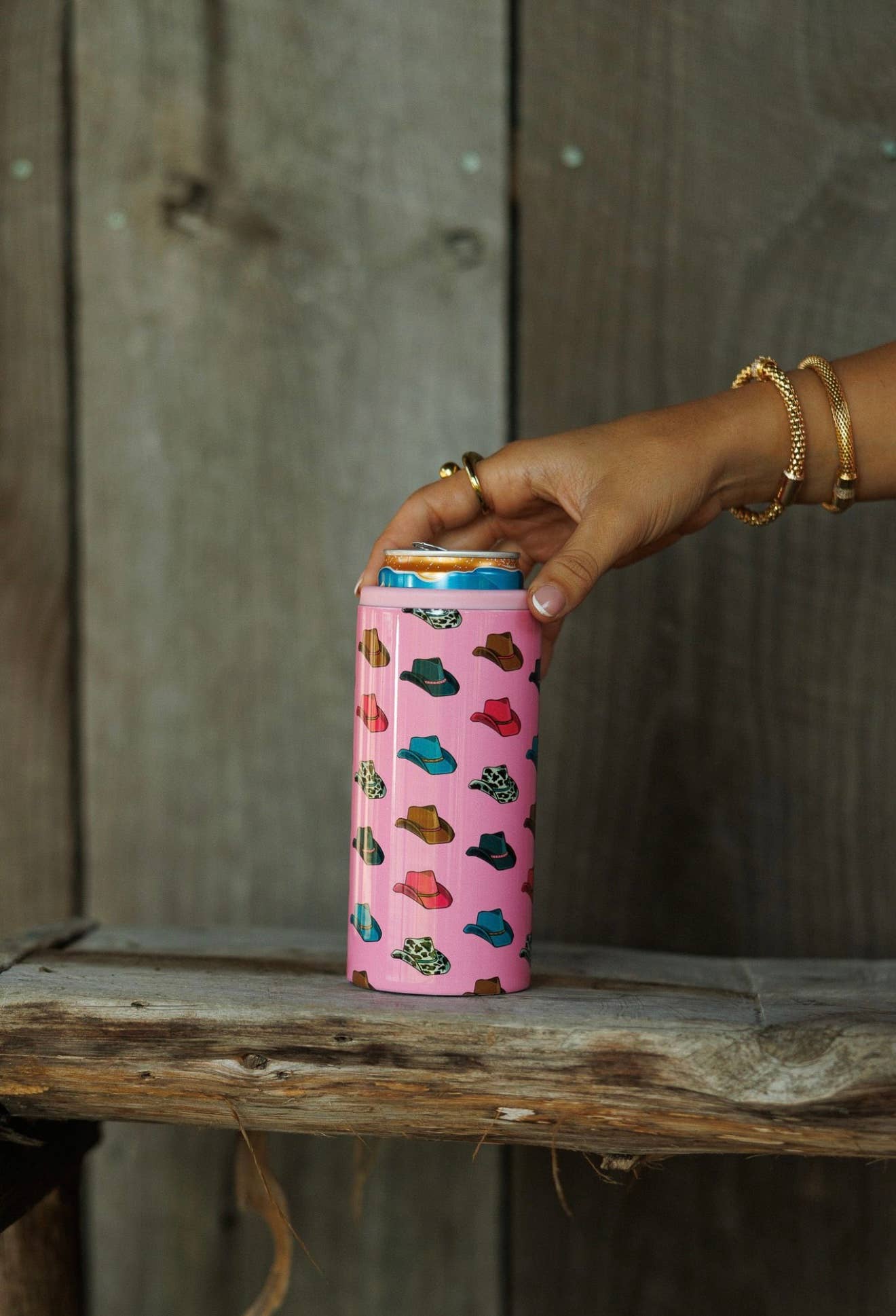 Pink Cowboy Hat Koozie