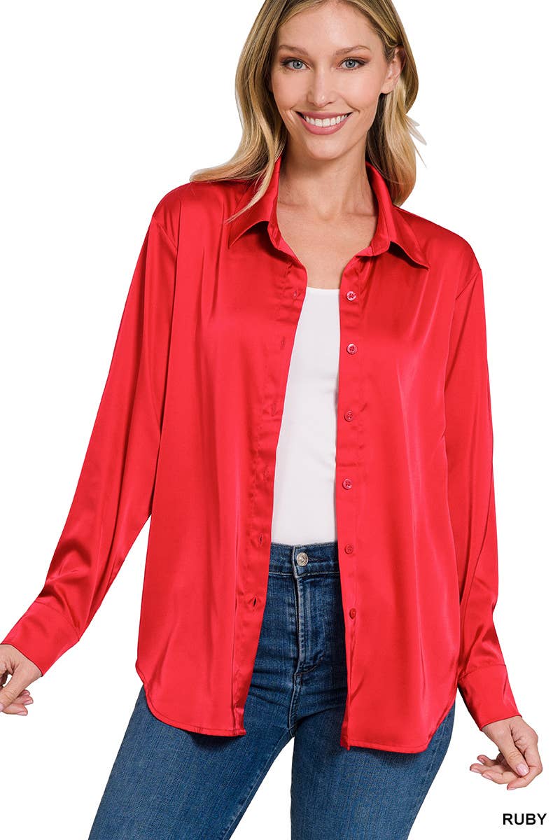 Satin Button up Multiple Colors