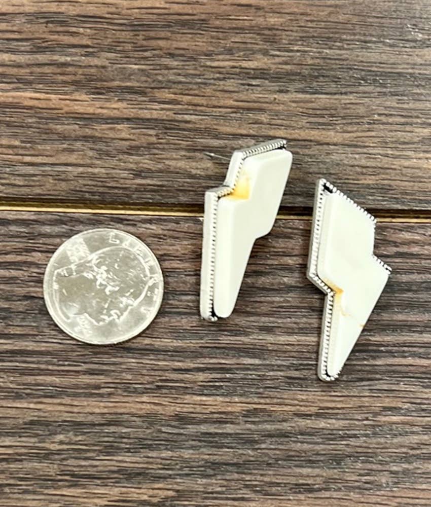 Bolt White Turquoise Stud Earrings