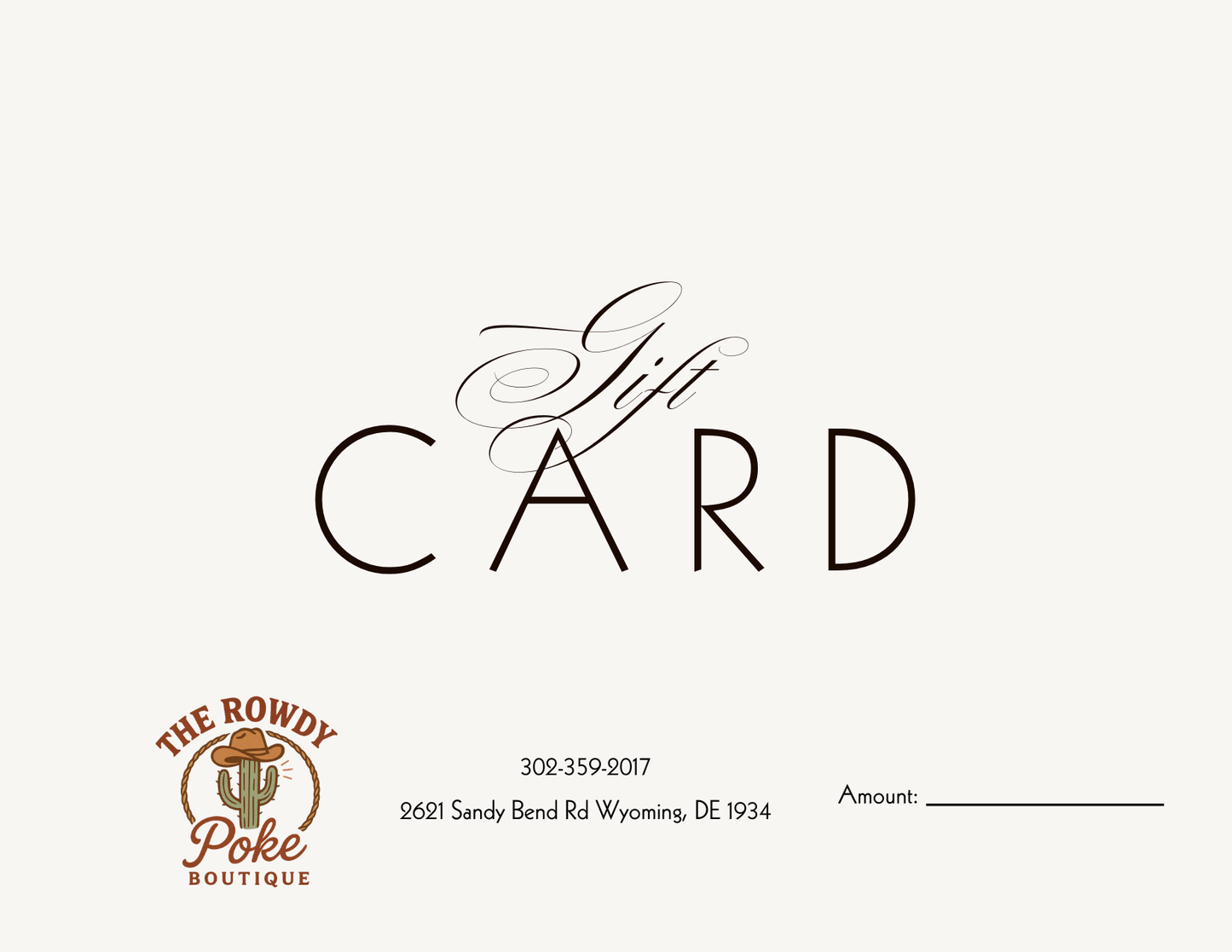 Rowdy Poke Gift Certificate