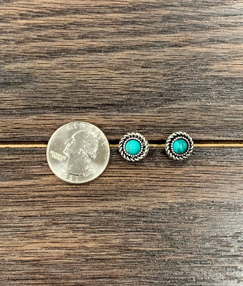 Small 5mm Round Turquoise Studs
