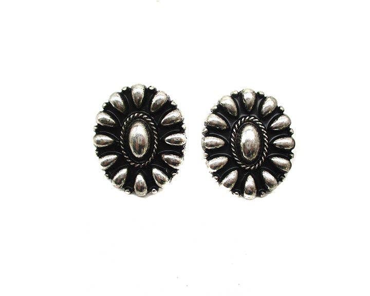 Western Small Concho Earrings