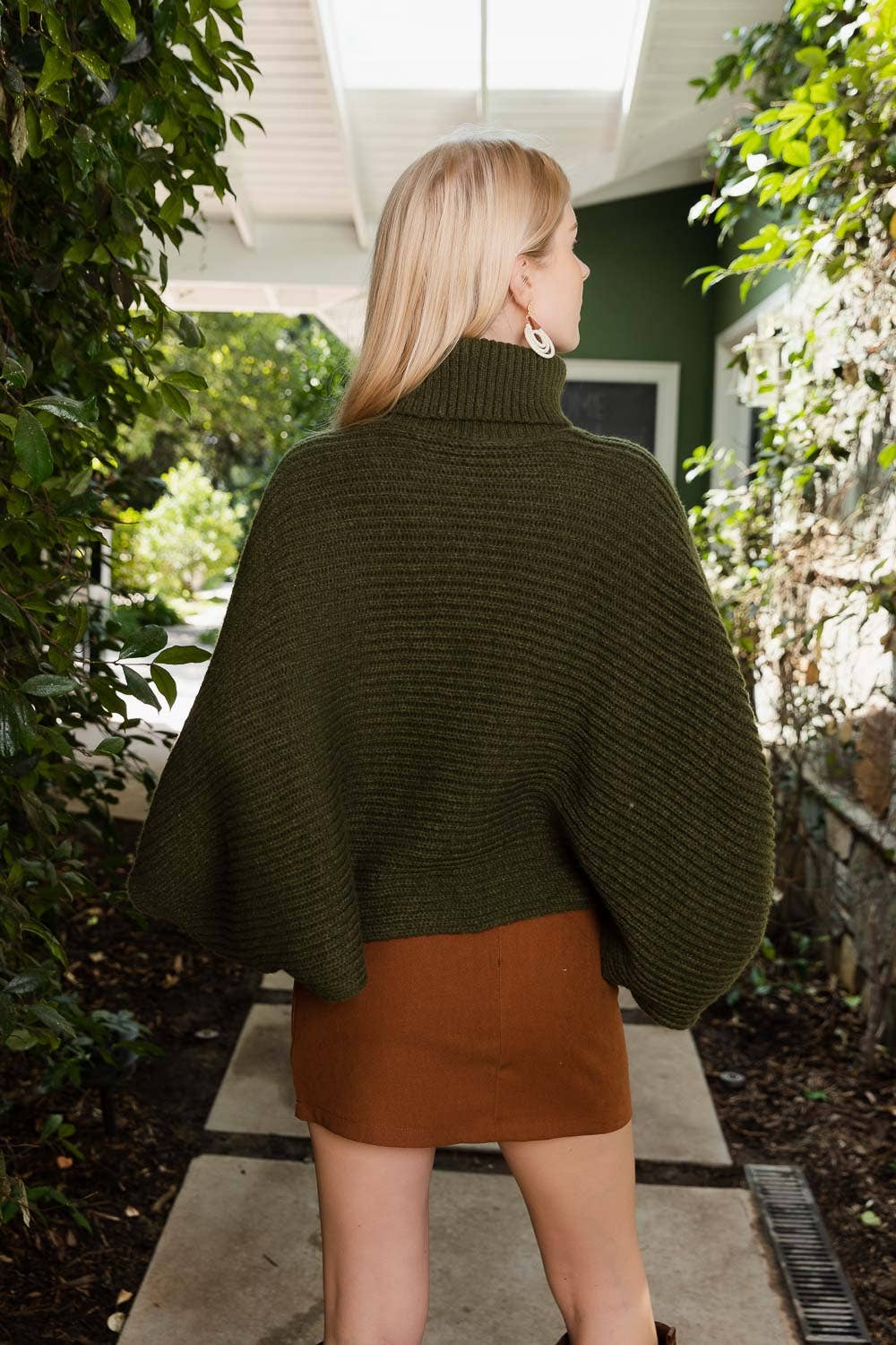 Ribbed Poncho Sweater
