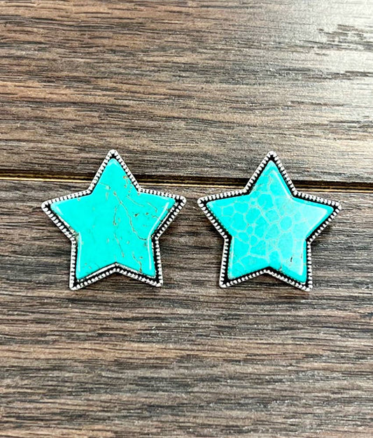 Turquoise Star Studs