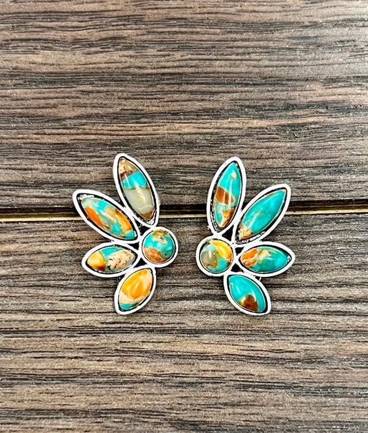 Western Gemstone Stud Earrings