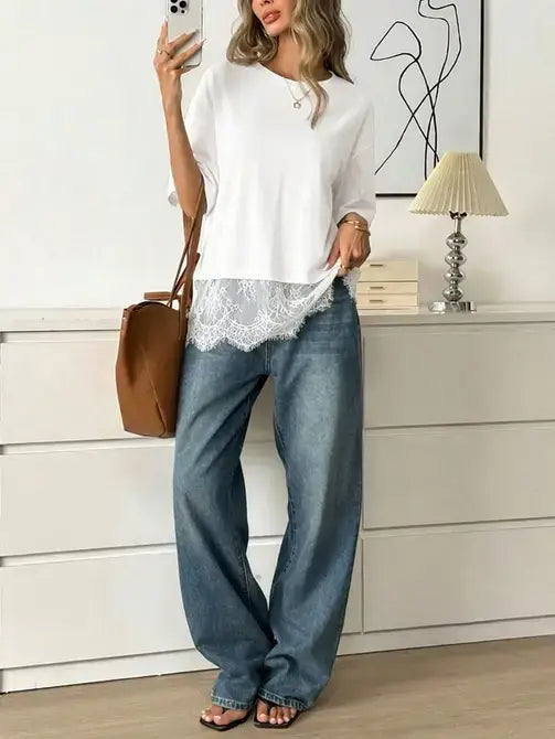 Lace Trim Blouse