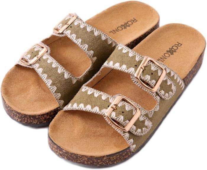 Cork Sole Double Buckle Sandal