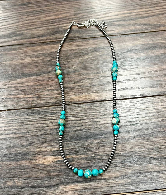 Turquoise Clustered Necklace