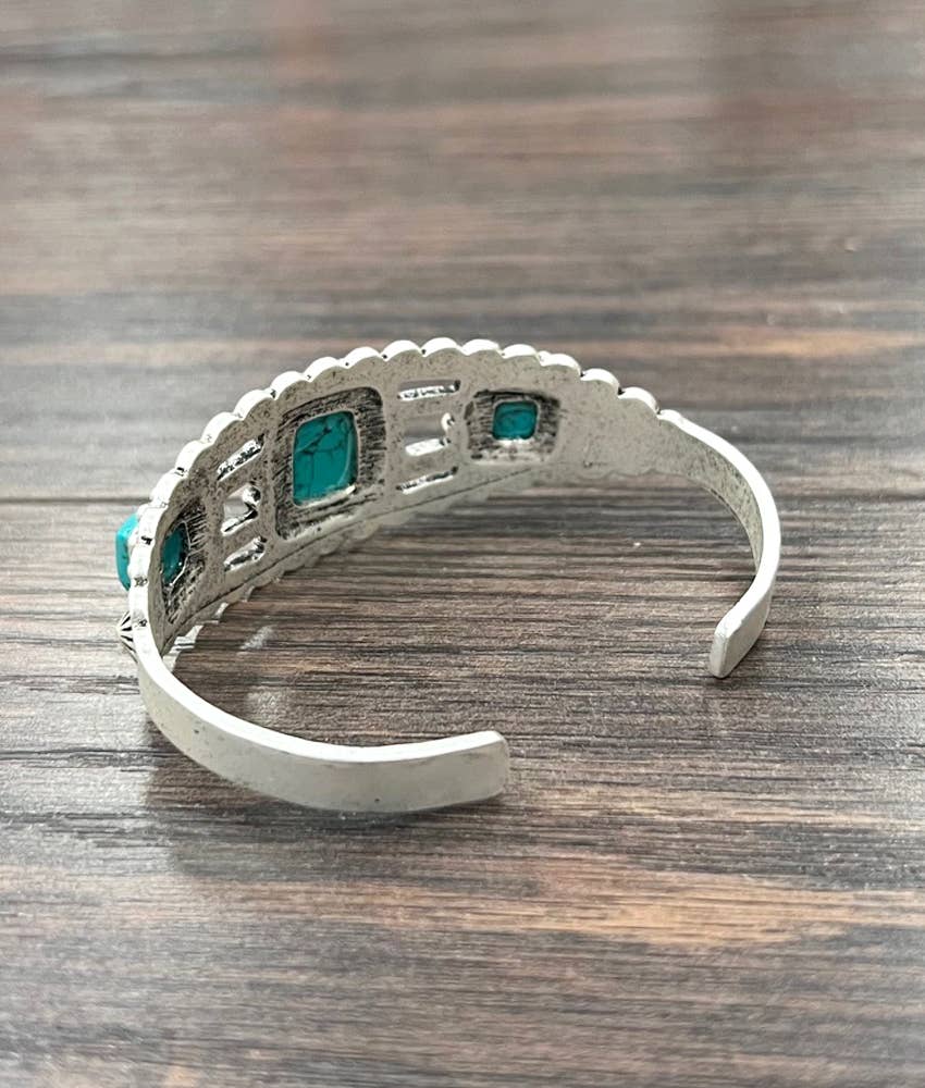 3- Stone Turquoise Cuff Bracelet