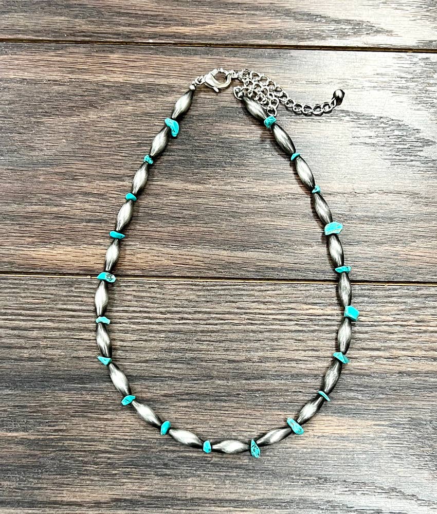 Teal Beaded necklace
