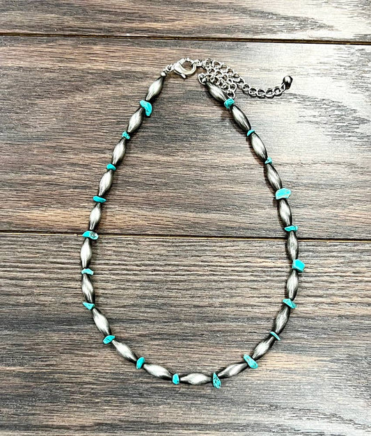Teal Beaded necklace