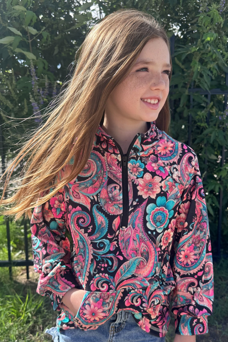 Midnight Bloom Kids Pullover