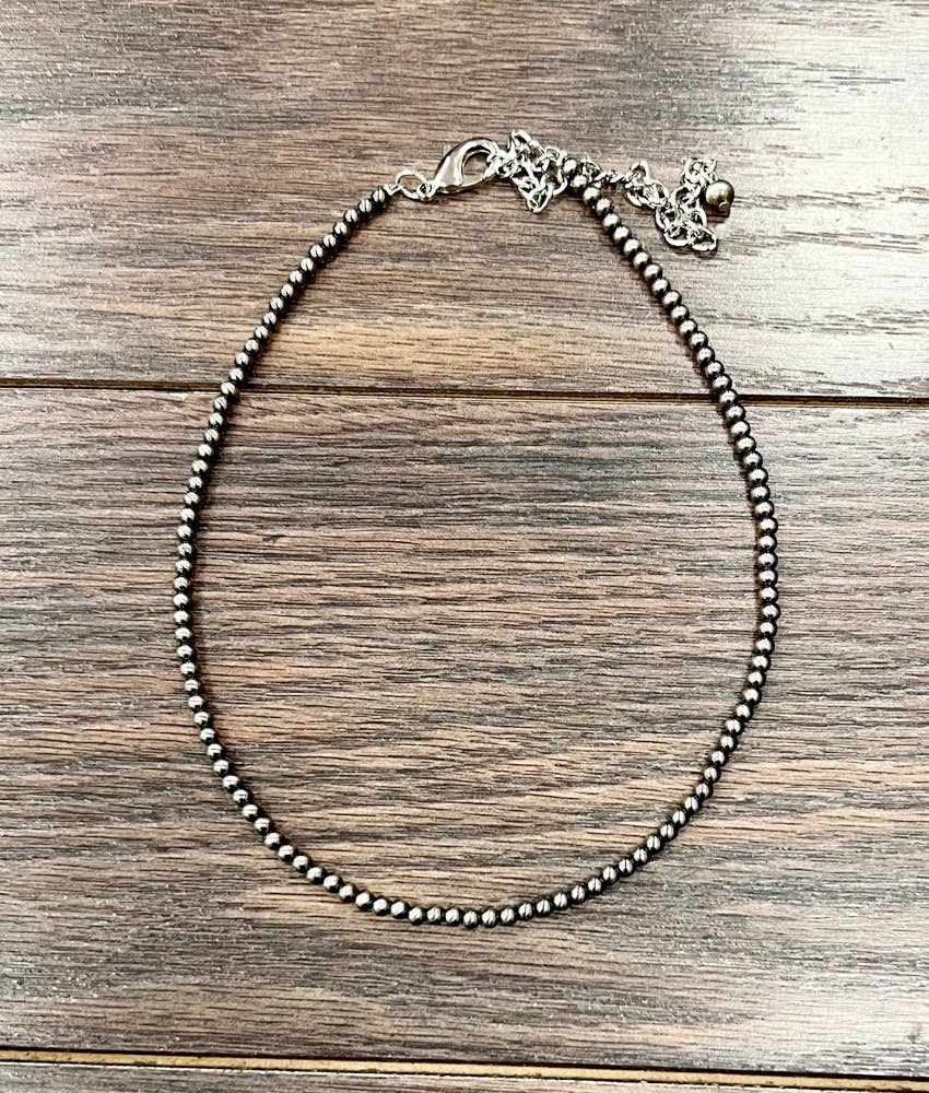 15" Handmade 4mm Polish Bead Necklace