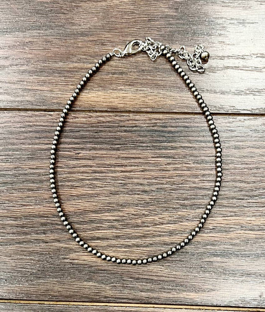 15" Handmade 4mm Polish Bead Necklace