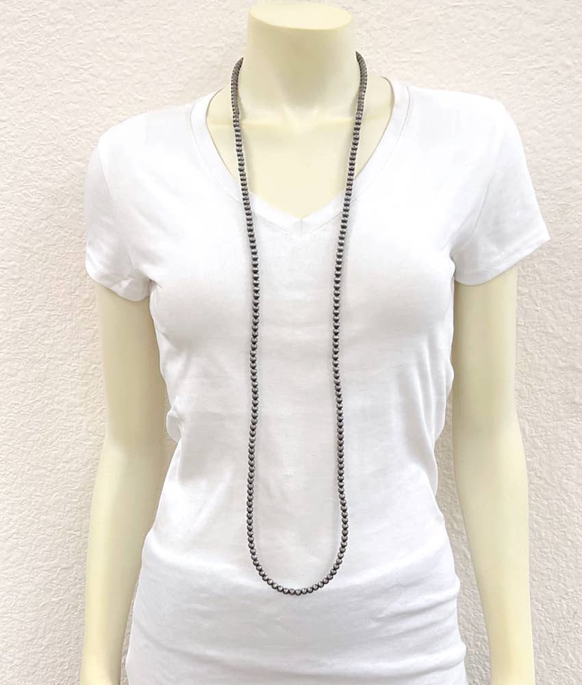 Handmade 46" 6mm Navajo Necklace