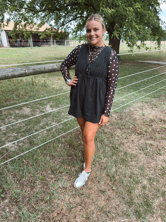 Polka Dot Mesh Top