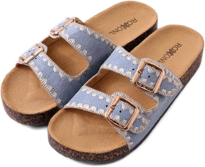 Cork Sole Double Buckle Sandal