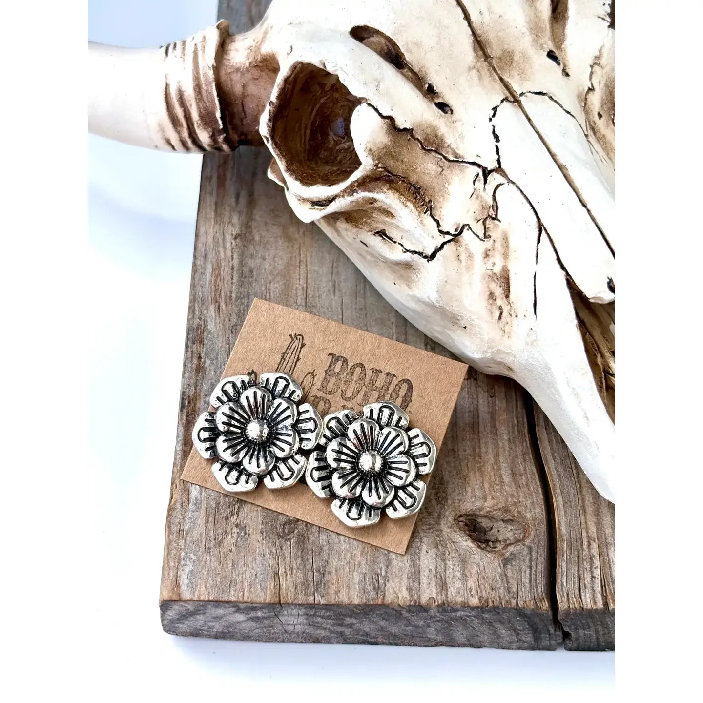 Western Style Flower Stud Earrings