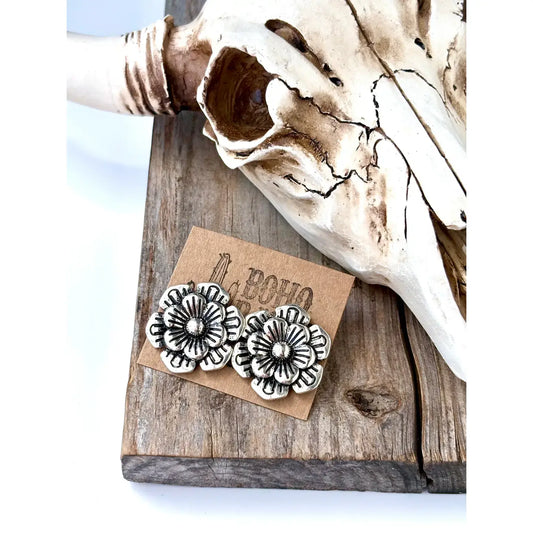 Western Style Flower Stud Earrings