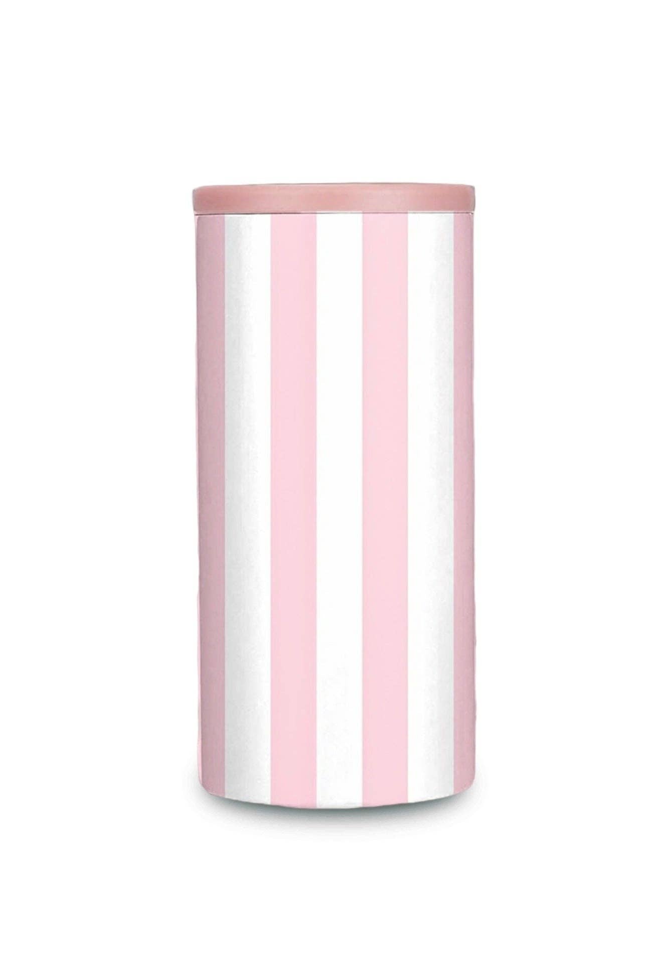 Pink Striped Koozie