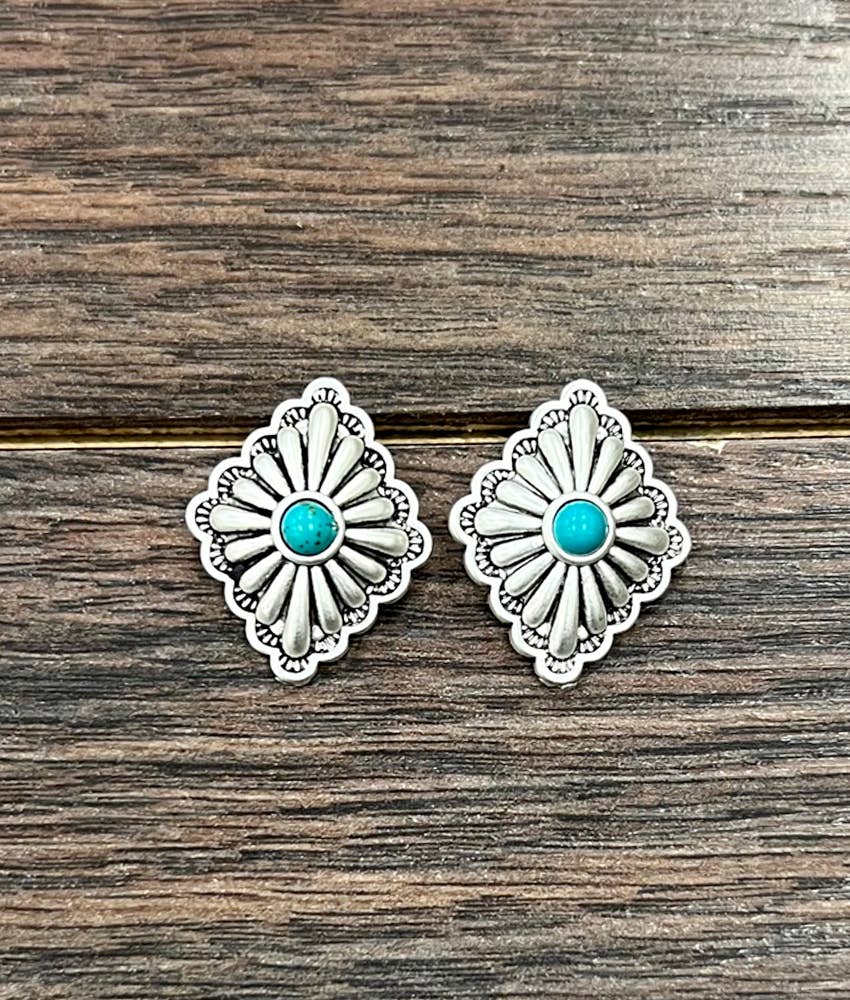 Concho Turquoise Stud Earrings