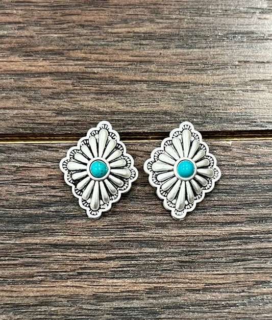 Concho Turquoise Stud Earrings