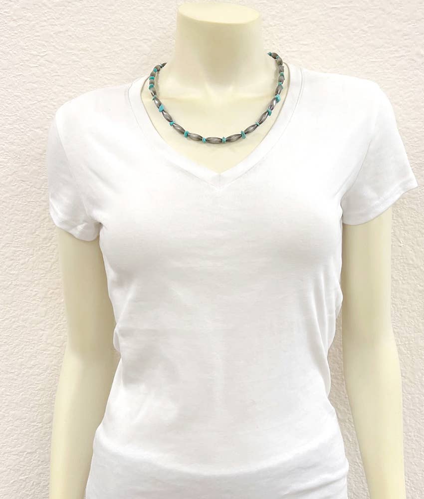 Teal Beaded necklace