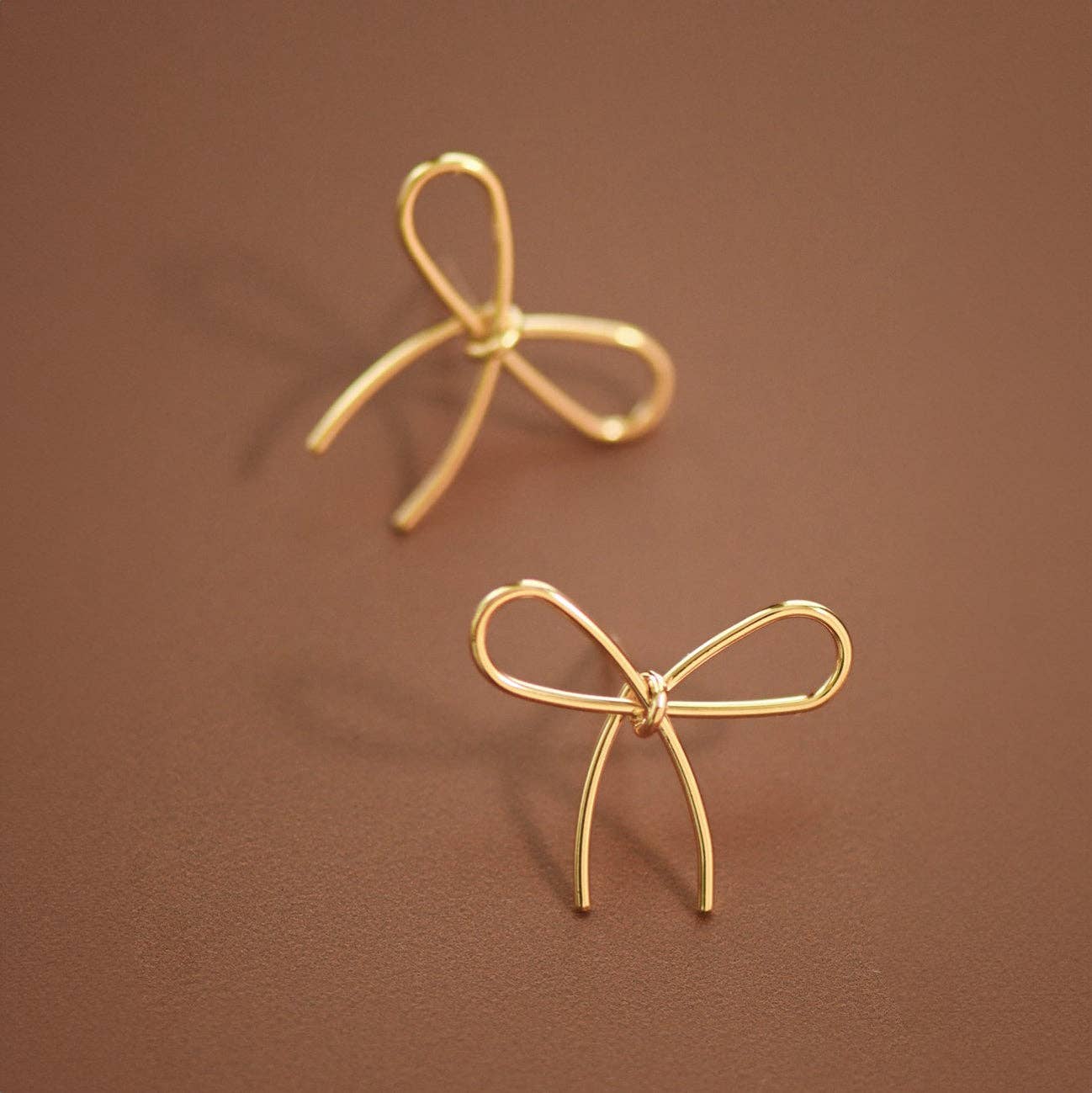 Gold Bow  Earrings