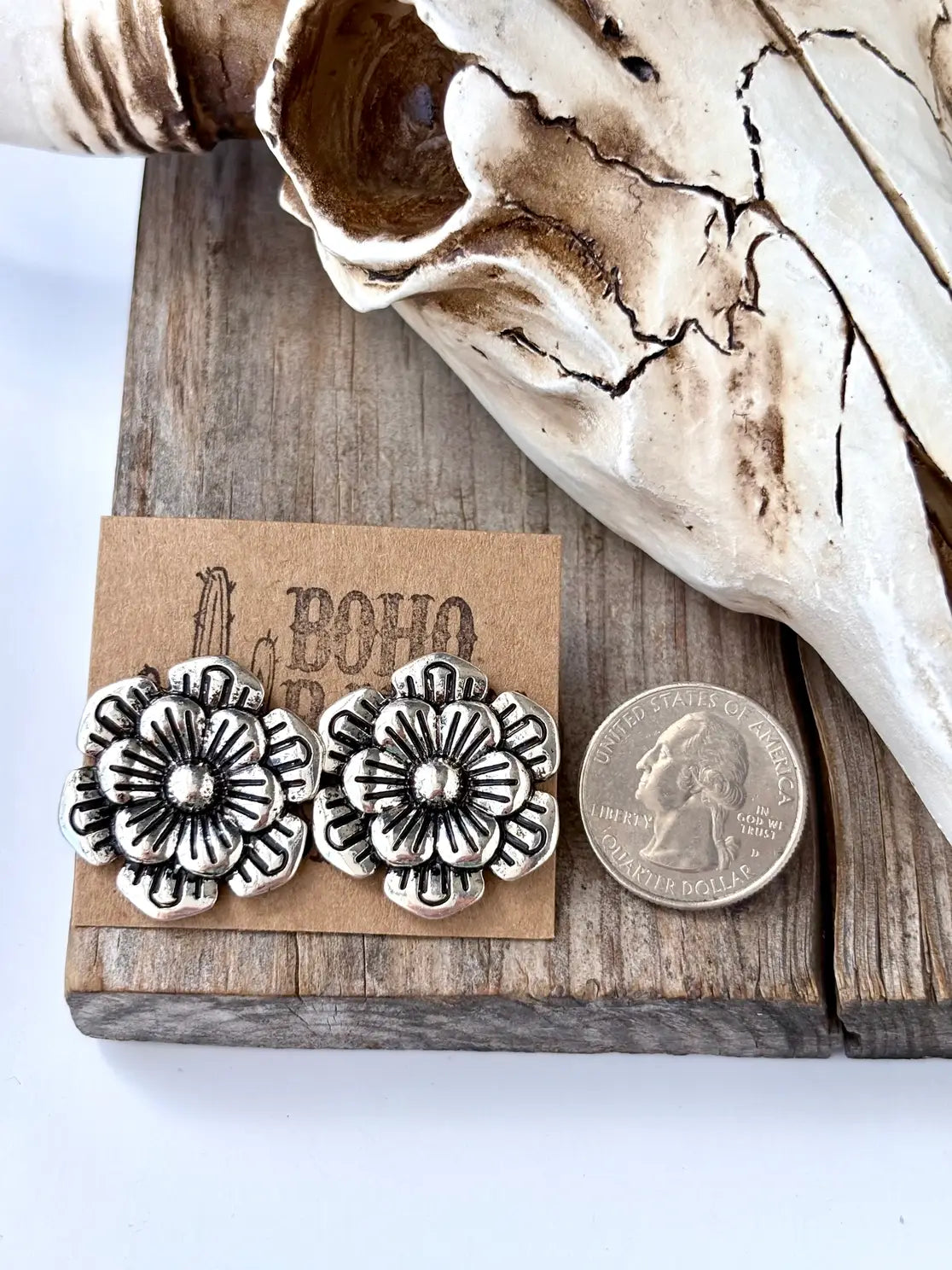 Western Style Flower Stud Earrings