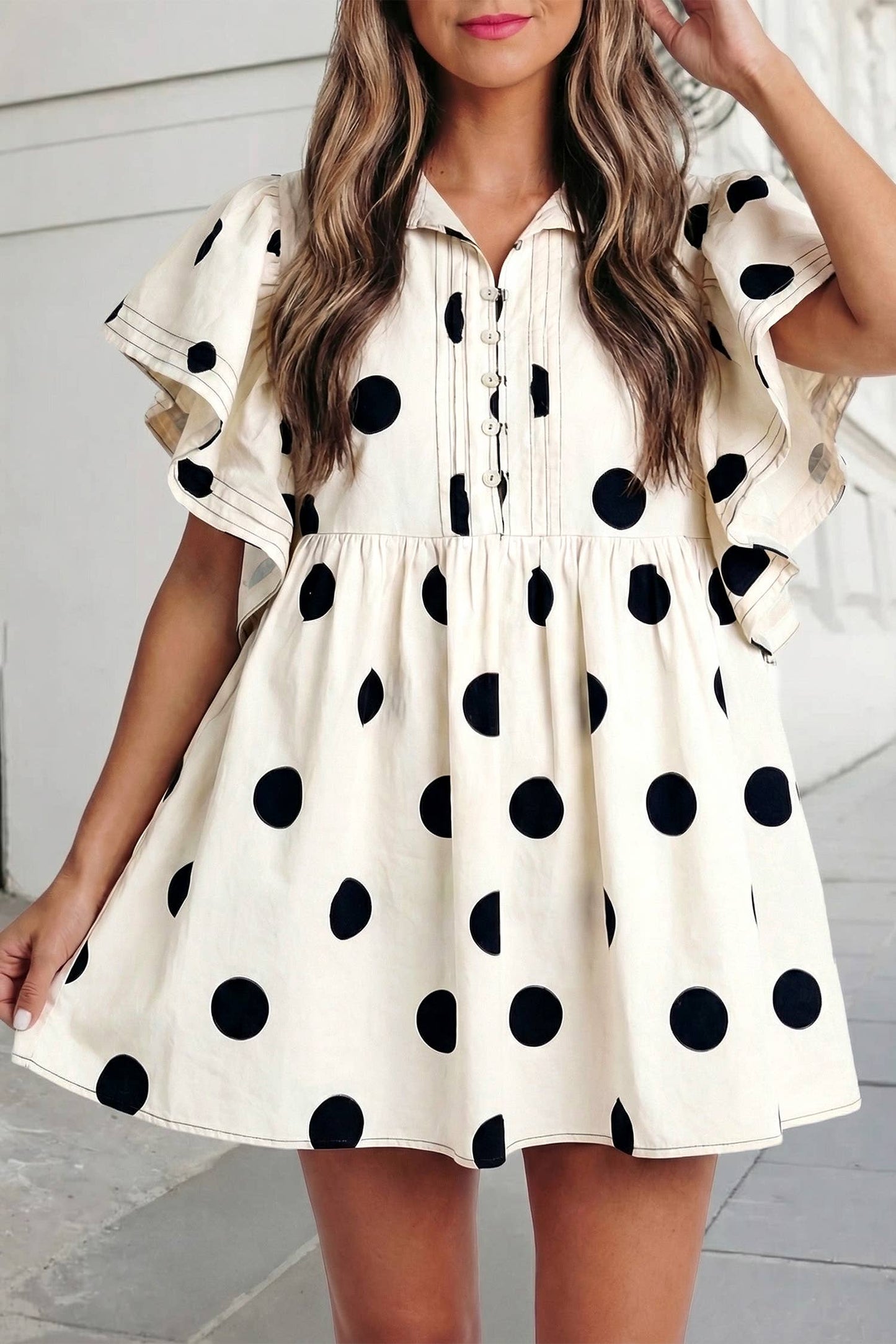 Polka Dots Ruffled Dress