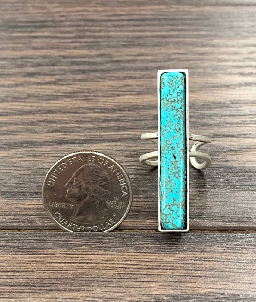 Turquoise Bar Adjustable Ring