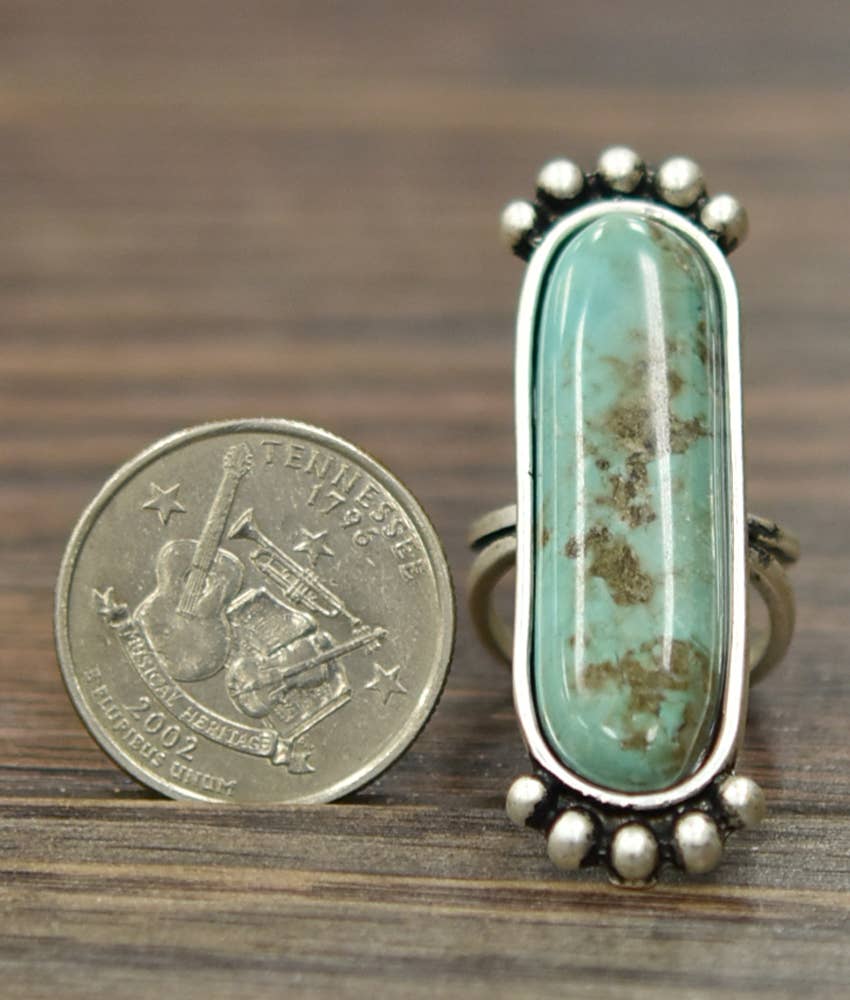 Speckled Turquoise Adjustable Ring