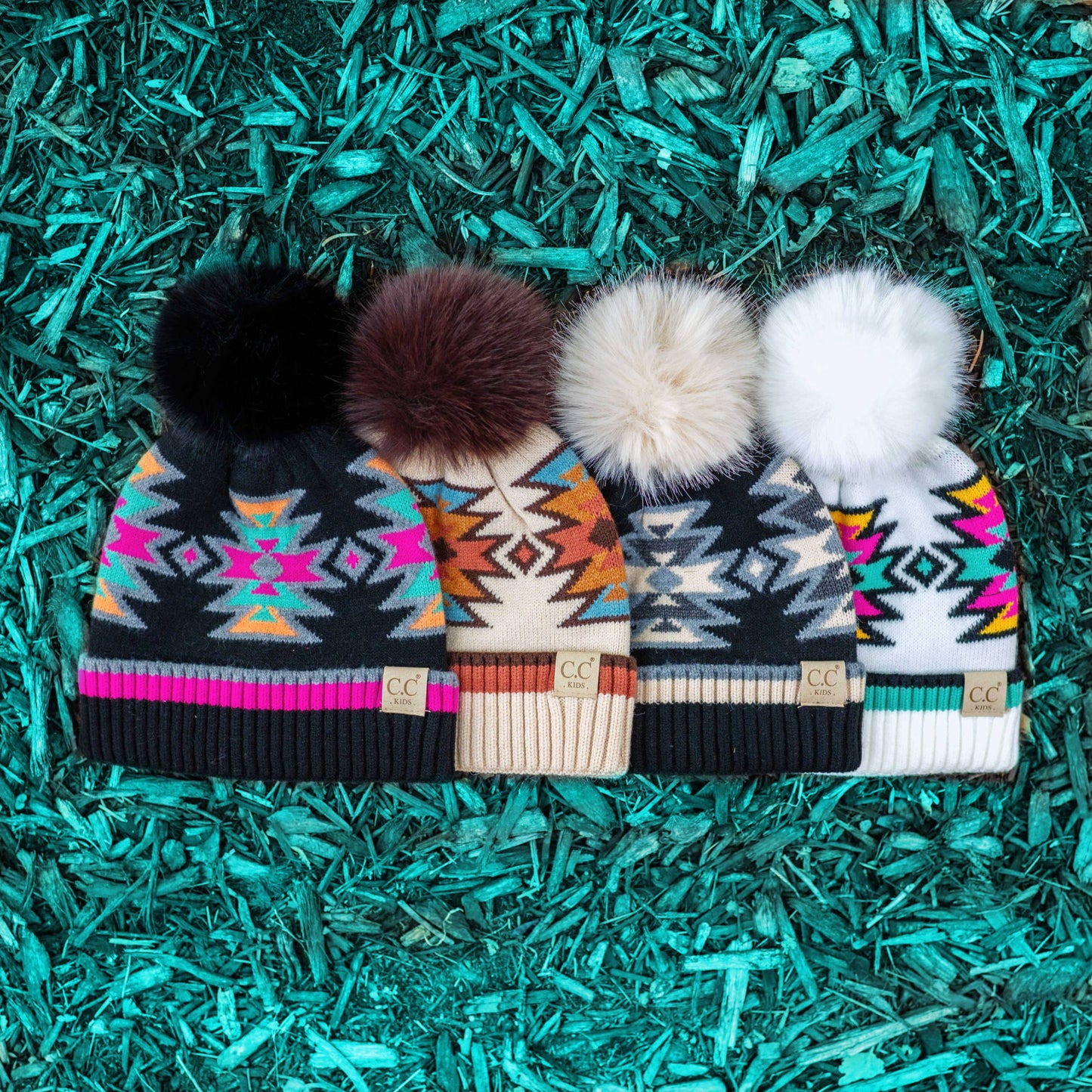 CC Kids South Western Pattern Pom Beanie