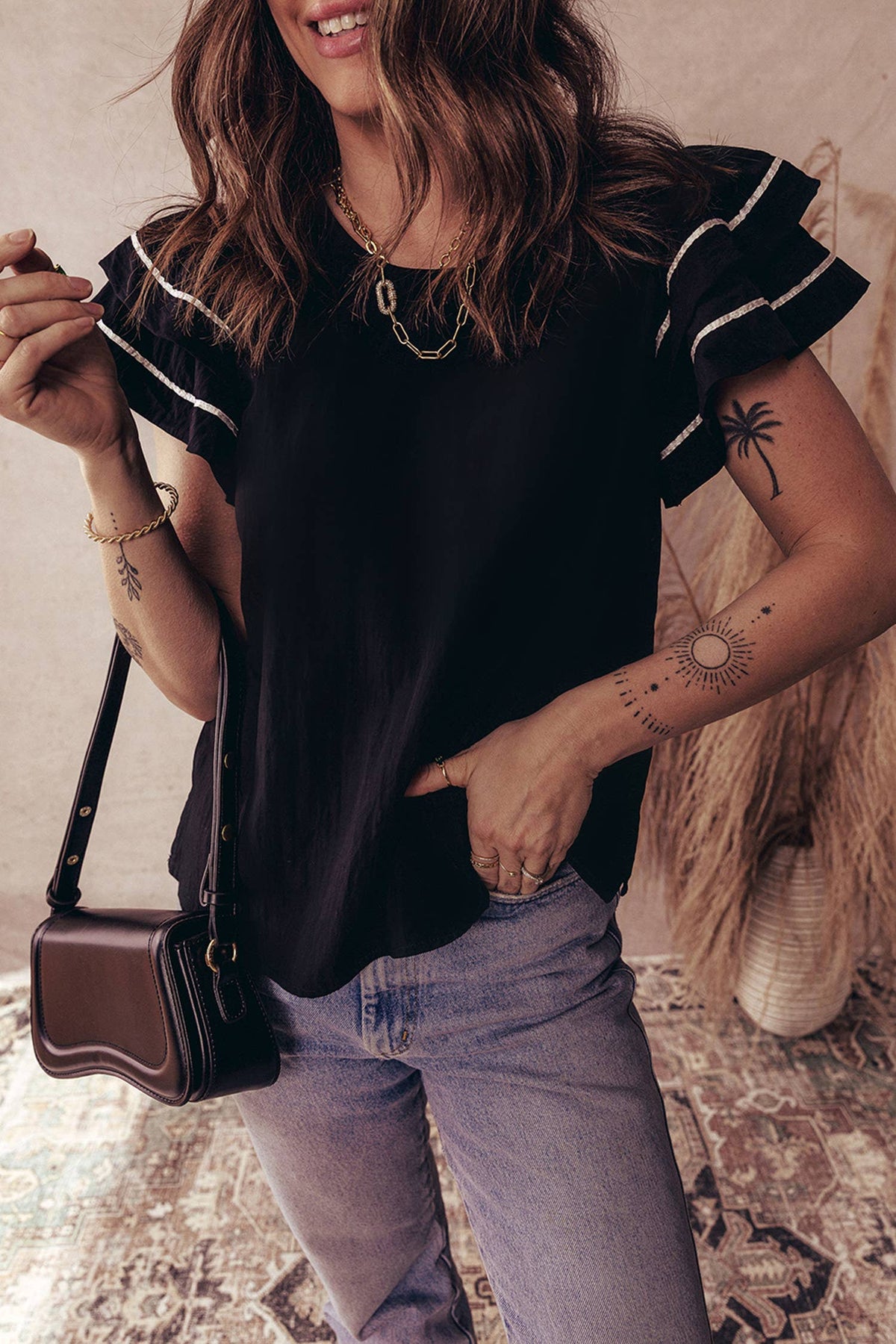 Dual Ruffle Blouse