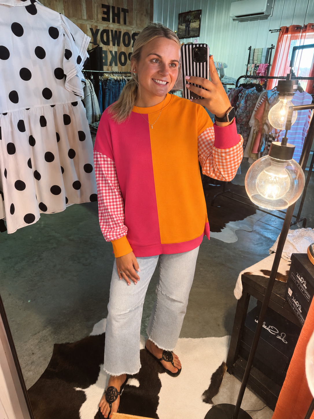 Pink & Orange Checkered