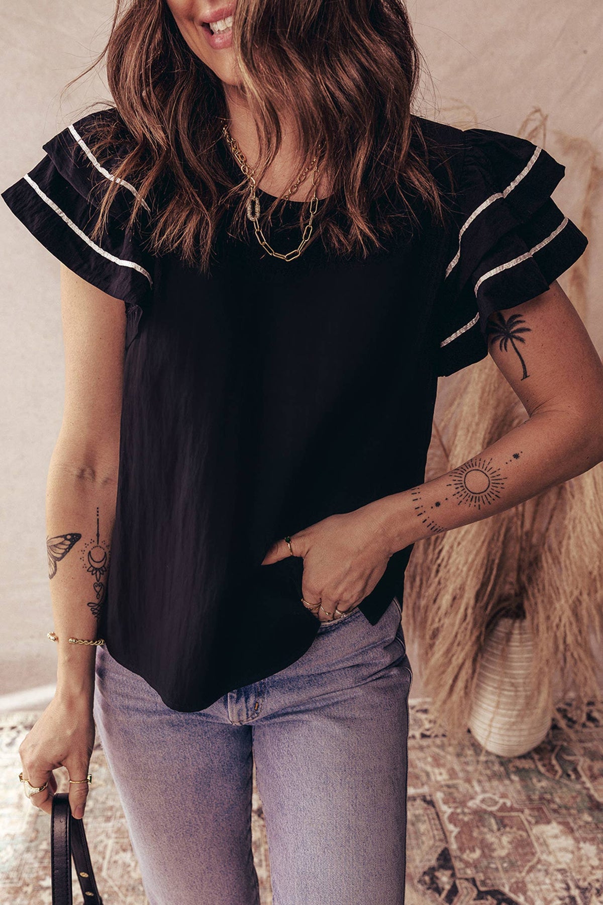 Dual Ruffle Blouse
