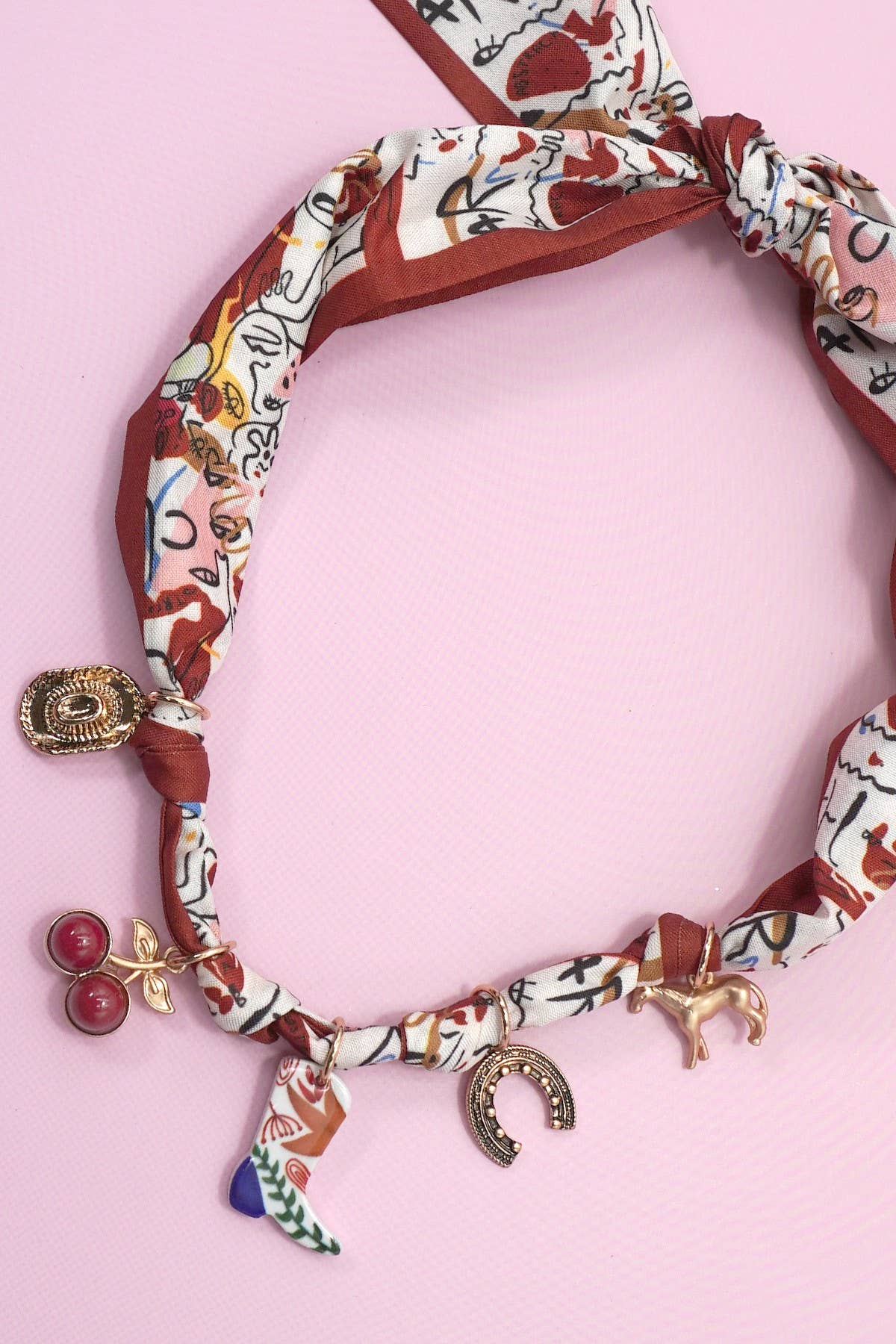 Western Scarf Charm Necklace