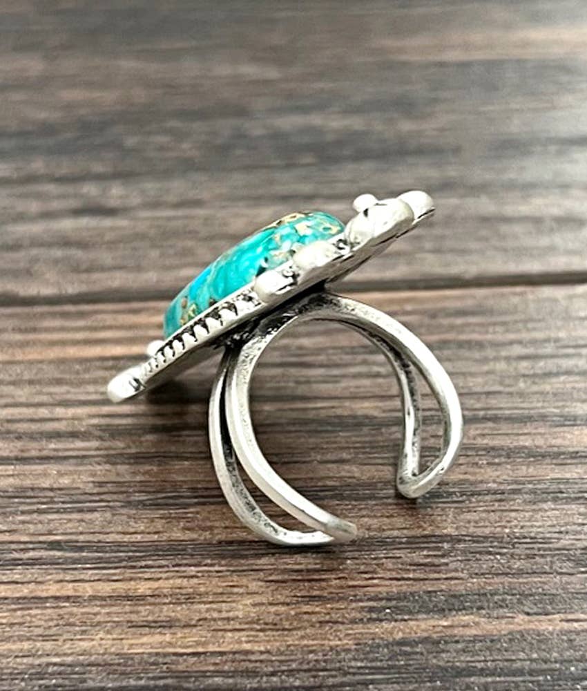 1.8" Gemstone Adjustable Ring