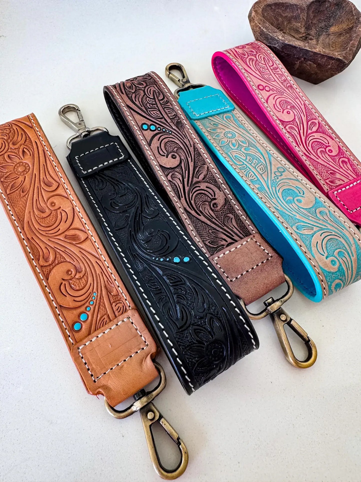Hand Tooled Leather Keychain