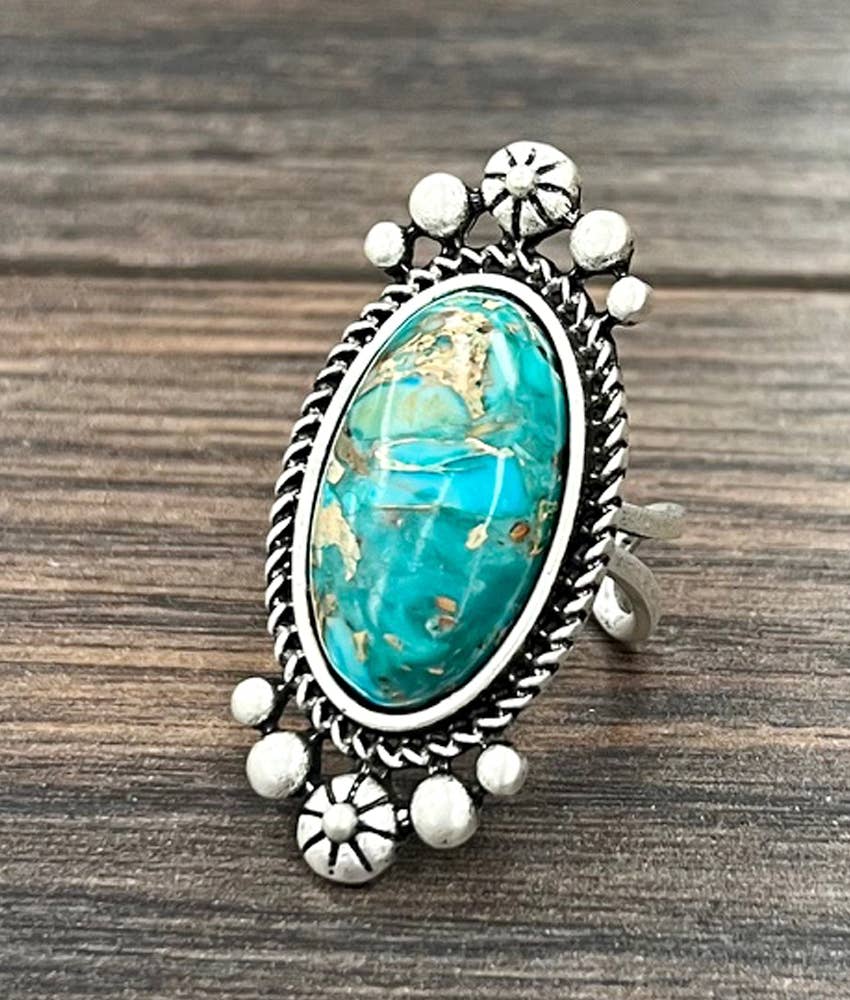 1.8" Gemstone Adjustable Ring