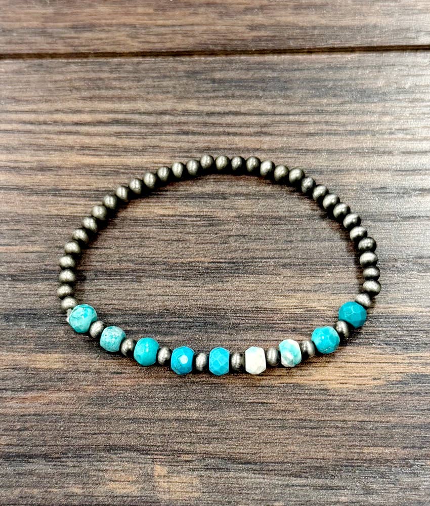 Turquoise Gemstone Stretch Bracelets