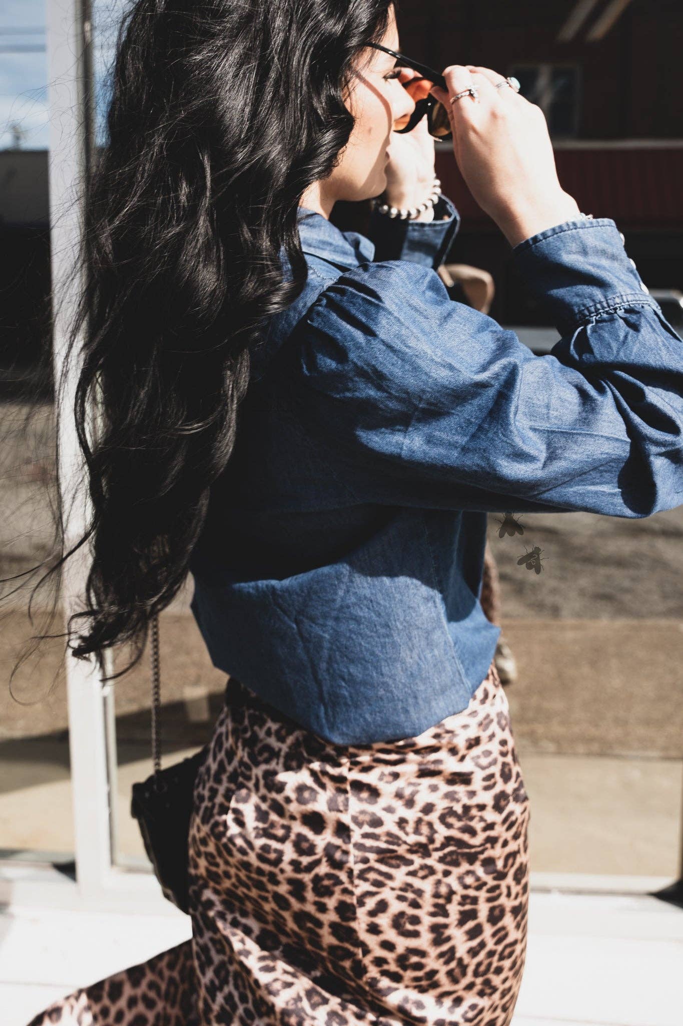 Denim Darling Bow Blouse