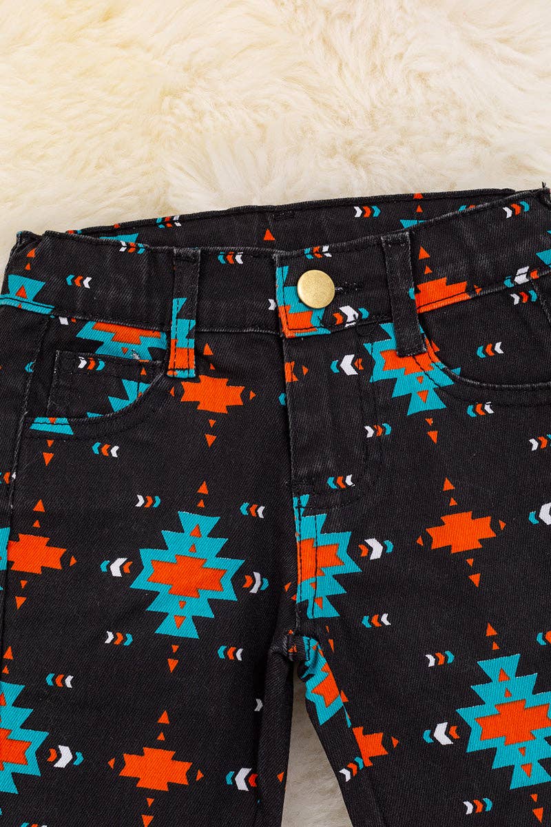 Children's Black Aztec denim pants