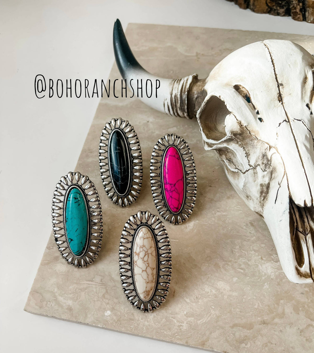 Oversized Oval Stone Ring