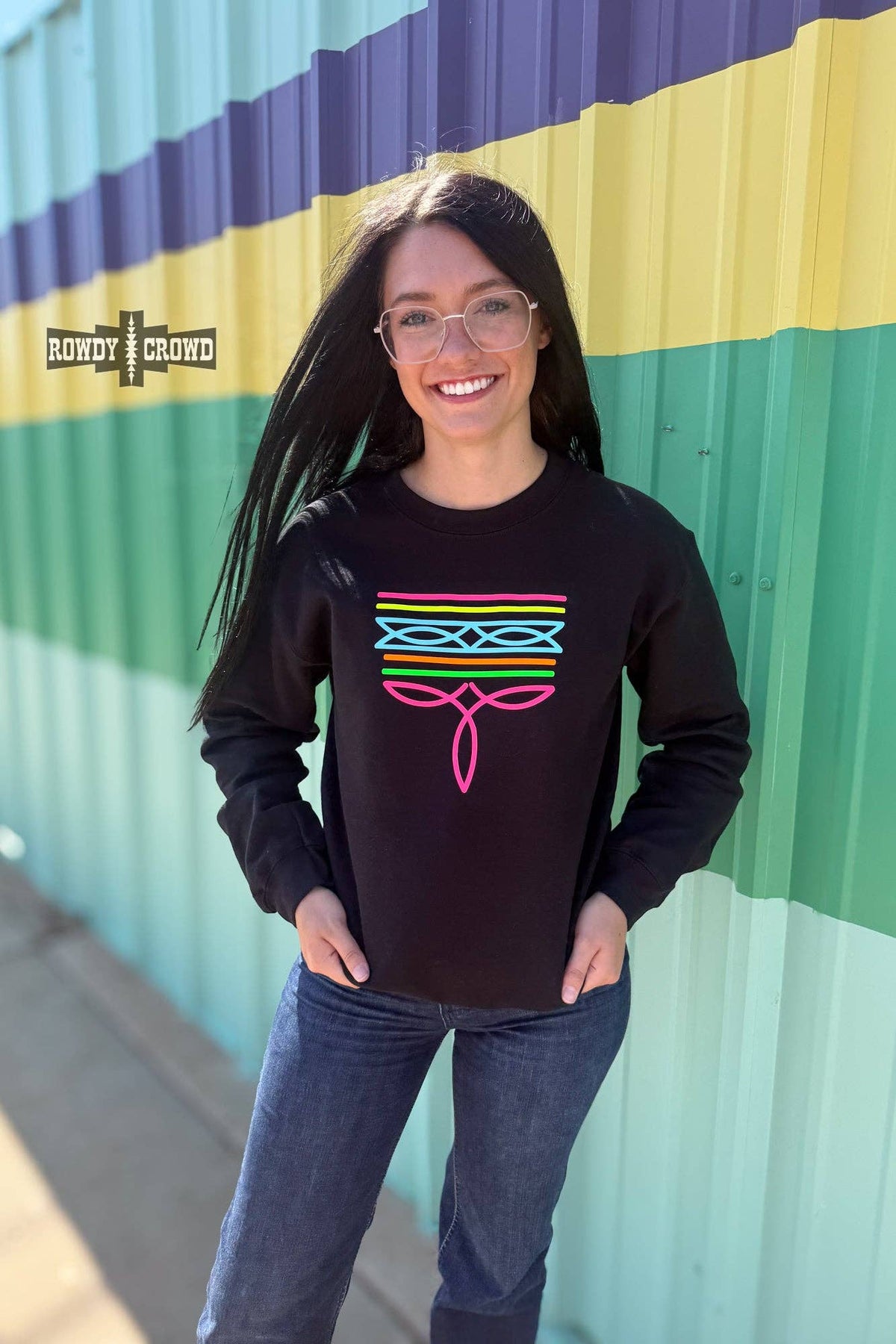 Neon Boot Stitch Crewneck