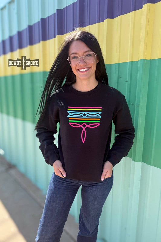 Neon Boot Stitch Crewneck